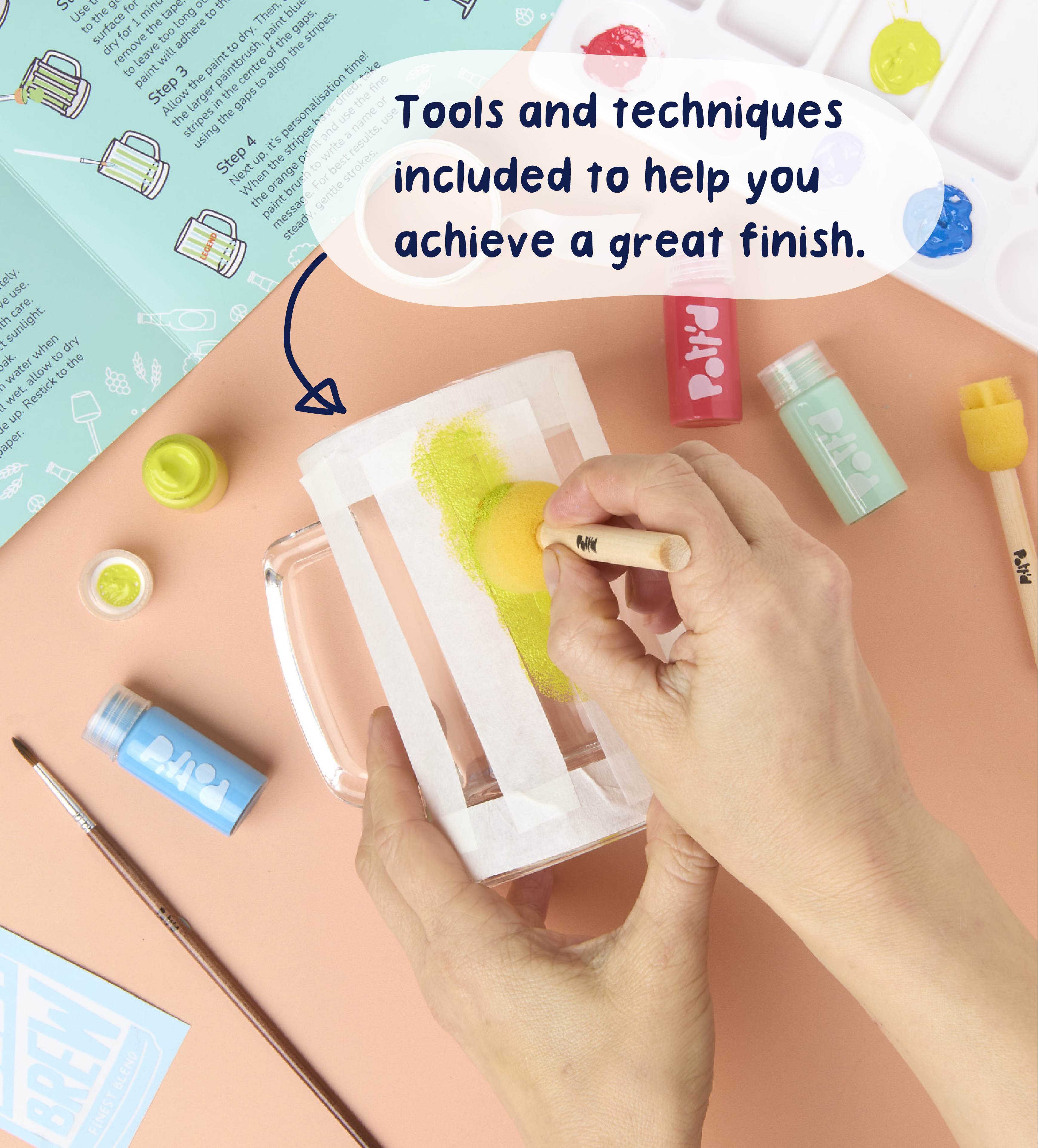 Pott'd Painting Kits kit pittura bicchieri birra e vino in vetro