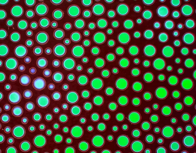 CBS Dichroic Borderline Bubbles Emerald vetro fusione aurora