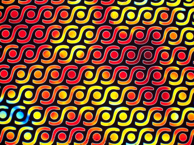 Cbs Dichroic Borderline Rings vetro fusione quarter cyan rosso
