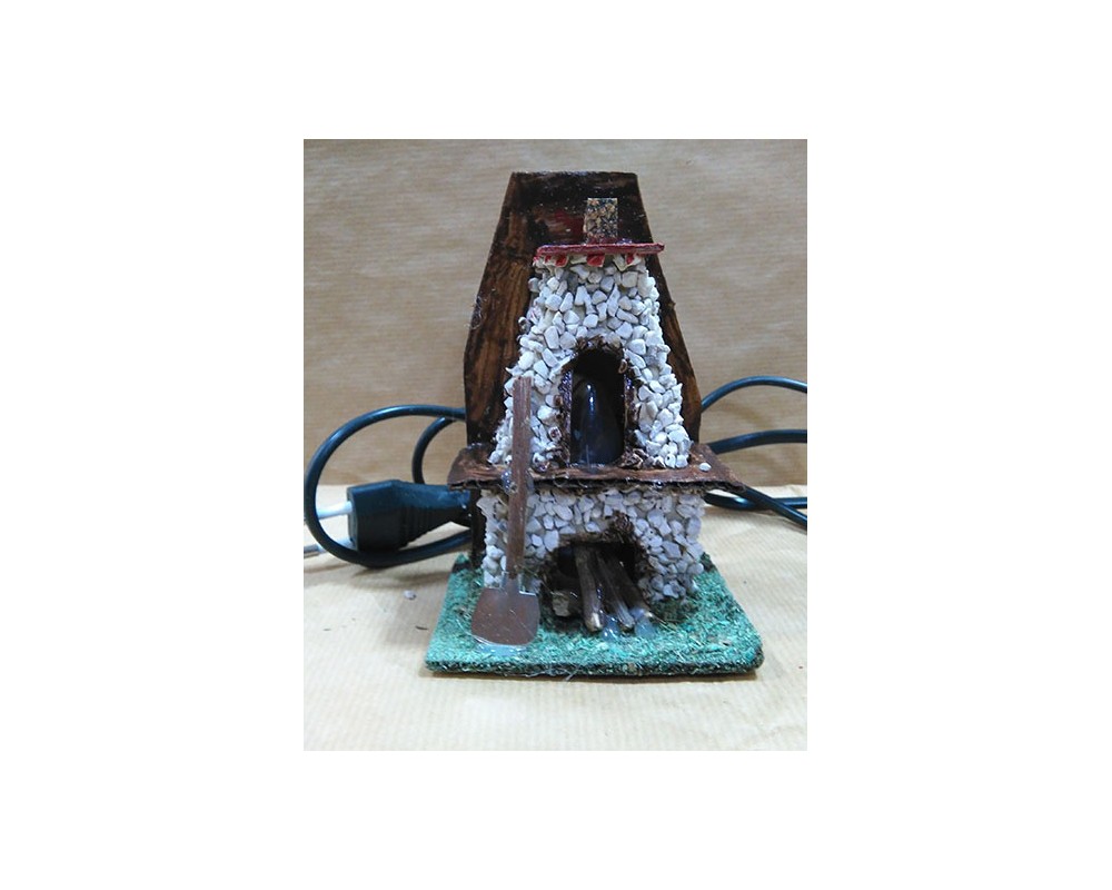 Montanini 47P forno sughero presepe con luce 12,5 cm