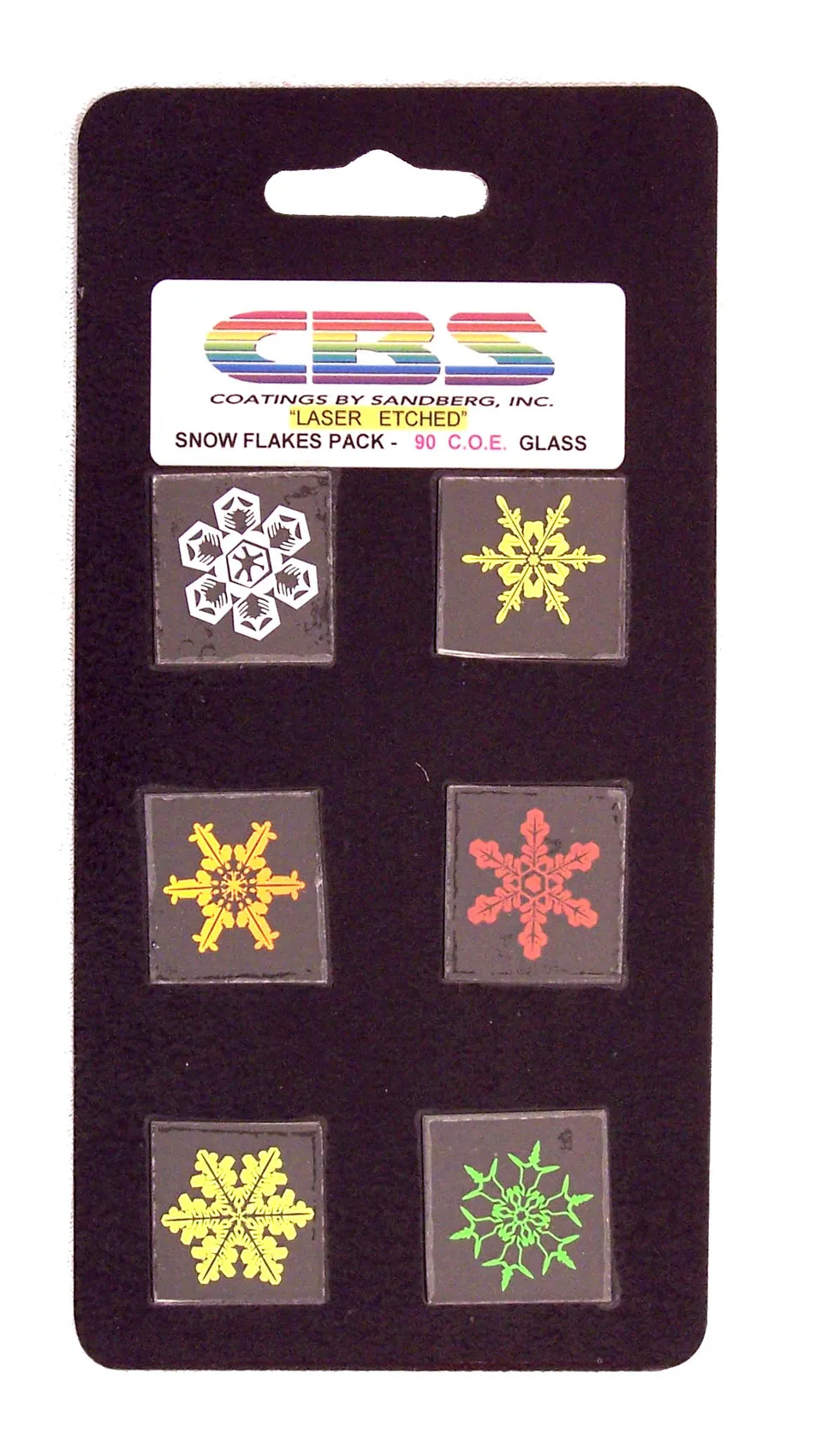 CBS Dichroic Laser Etched Snowflakes Large vetro 6 pezzi assortiti