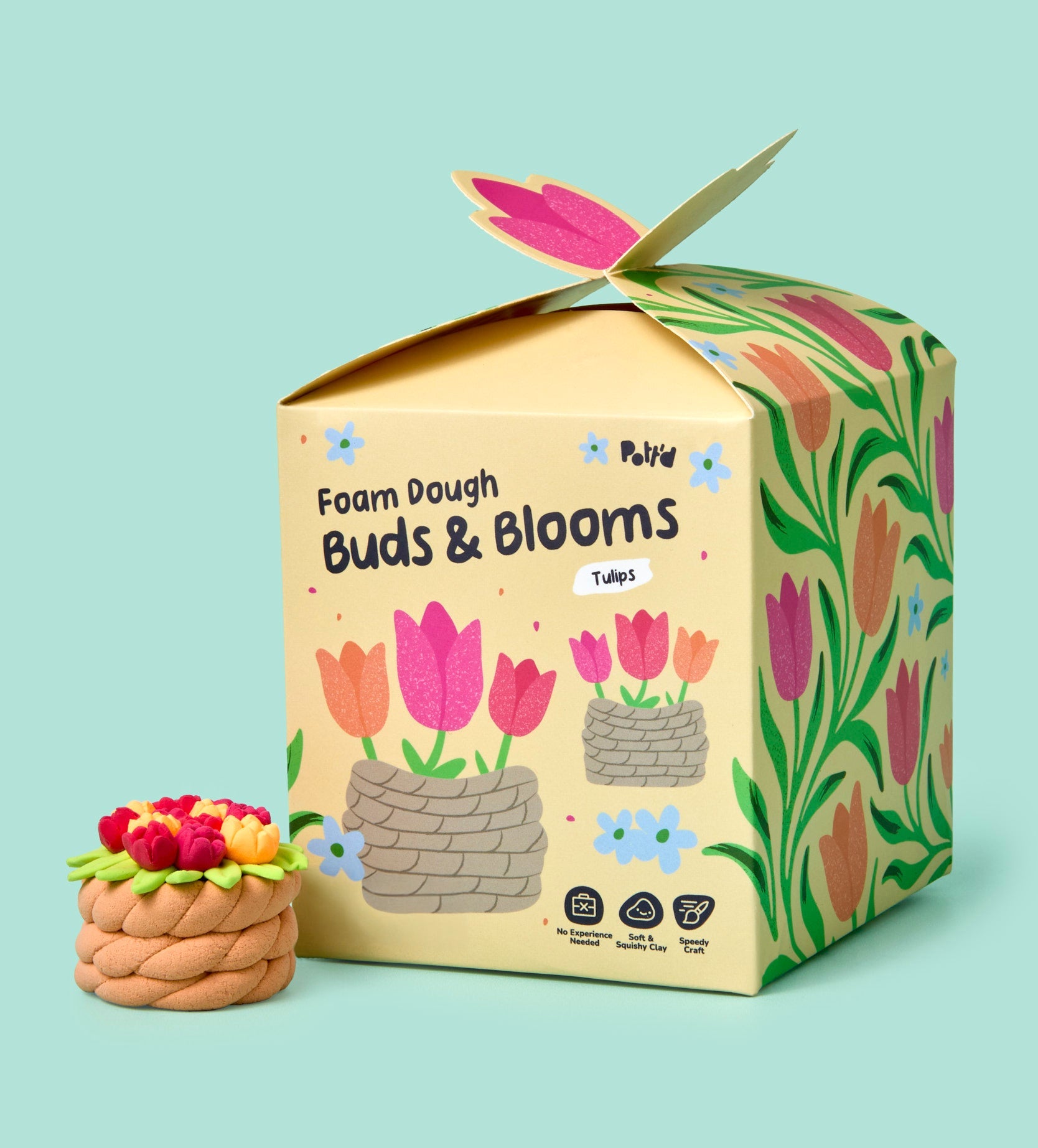 Pott'd Buds & Blooms Tulp kit tulipano in argilla fiori fai da te