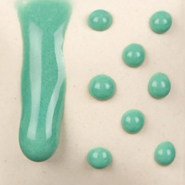 Mayco Ritual Glaze Turquoise Melt Gloop smalto gres turchese punti