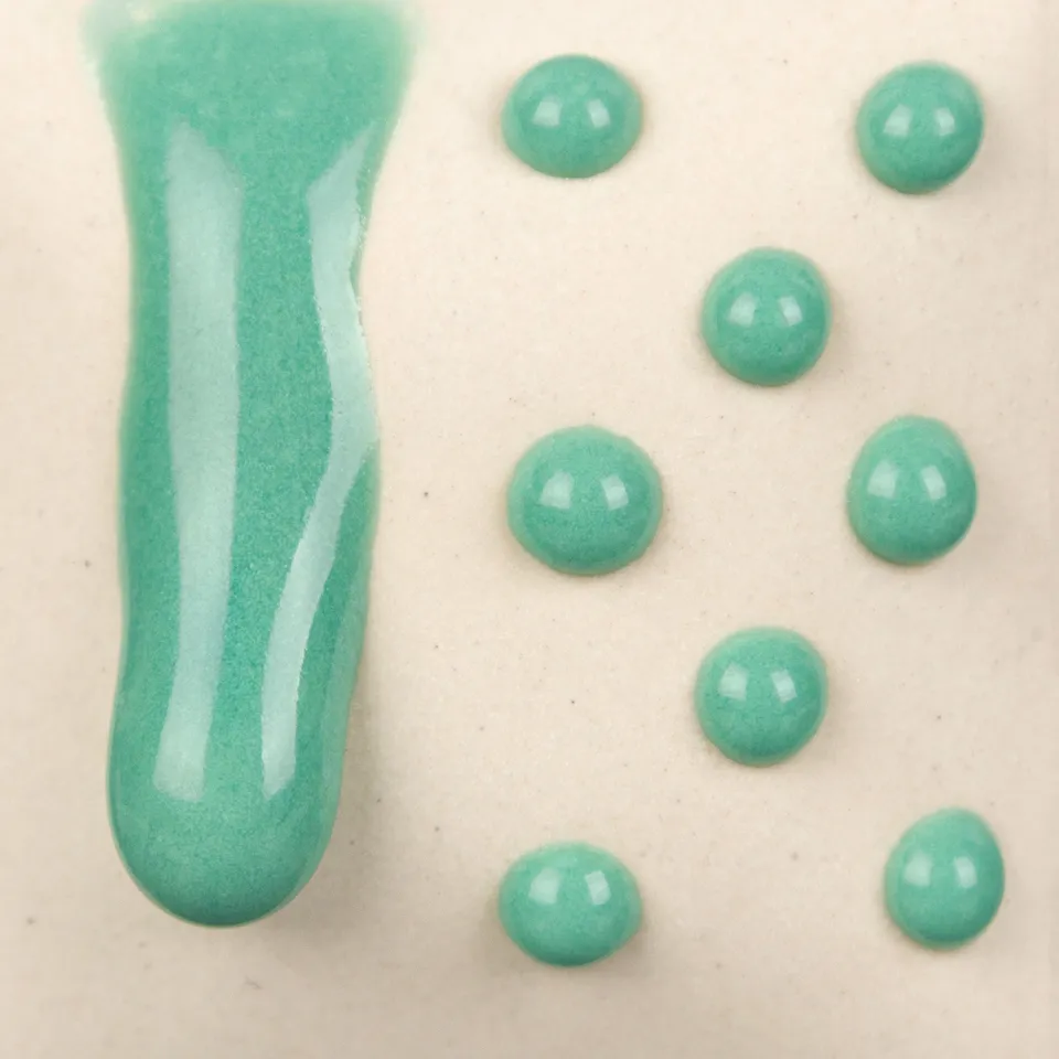 Mayco Ritual Glaze Turquoise Melt Gloop smalto gres turchese punti
