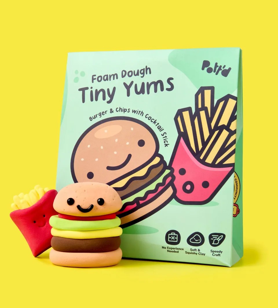 Pott'd Projects Burger Frites kit argilla mini burger