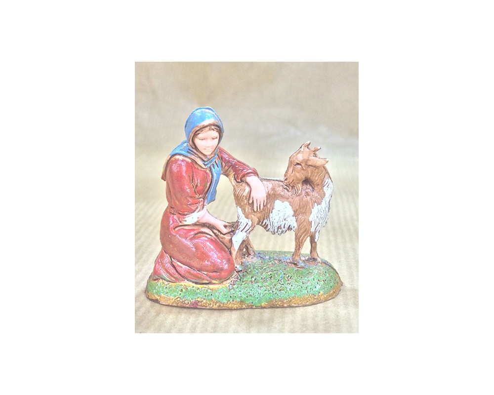Montanini Pastori Landi 6047 Mungitrice capra statuina