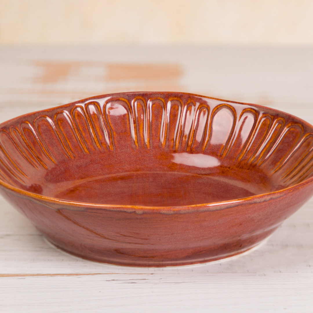 Mayco Stoneware Bisque Fluted Large Bowl ciotola grande