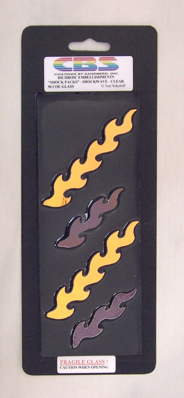 Cbs Dichroic Shockwave decorazioni vetro 90 COE 4 pezzi