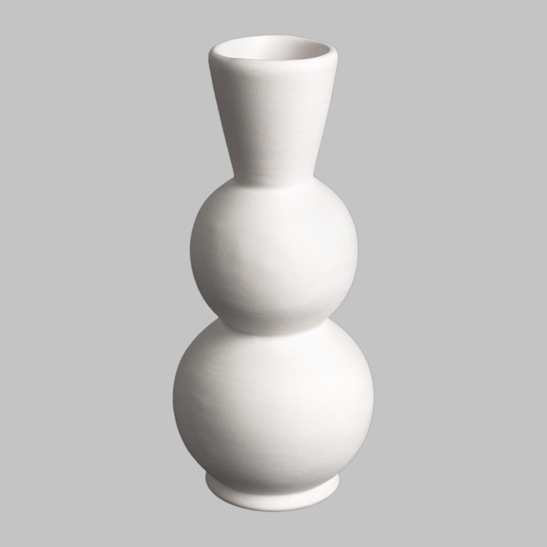 Mayco Stoneware Bisque Curvy Vase vaso ceramica da decorare