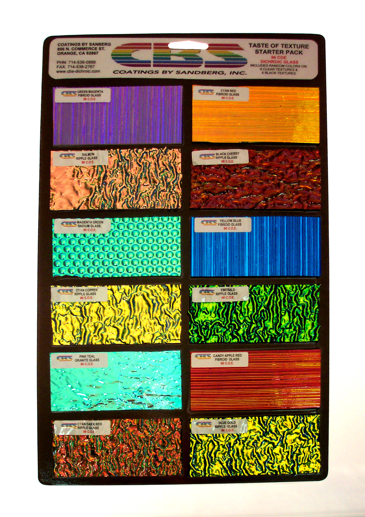 CBS Taste of Texture Starter Pack vetro dicroico 12 quadrati 2x4