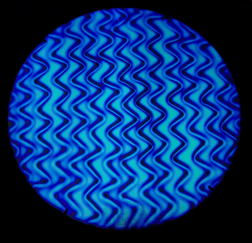 CBS Twizzle Red Silver Blue vetro fusione dicroico zigzag