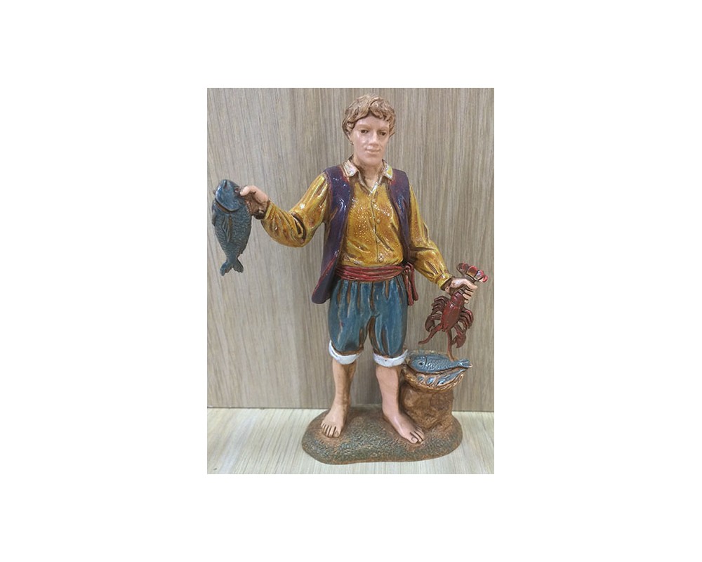 Pastori Landi 1257-03 Pescatore Napoletano 12 cm statuina resina