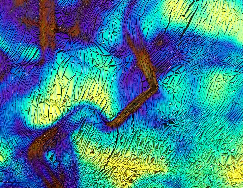 Cbs Crinklized Dichroic Fusion vetro Cyan Copper 19"