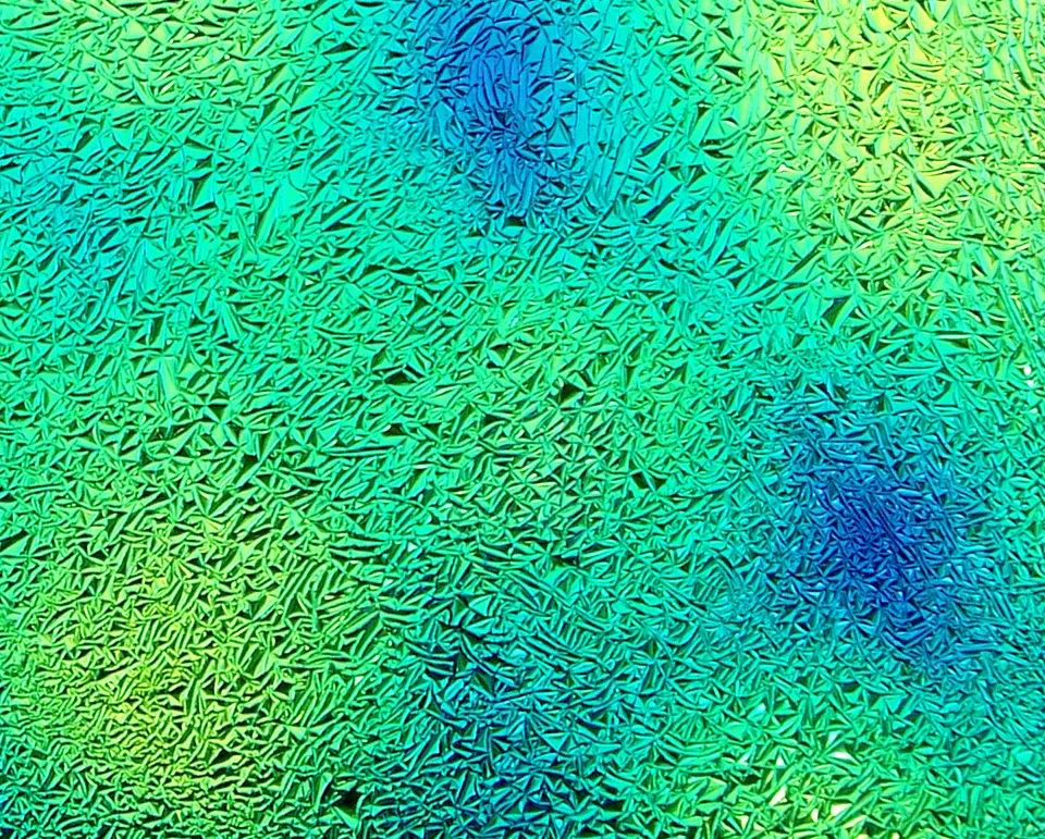 Cbs Crinklized Aurora Borealis Blue/Gold vetro fusione 48 cm
