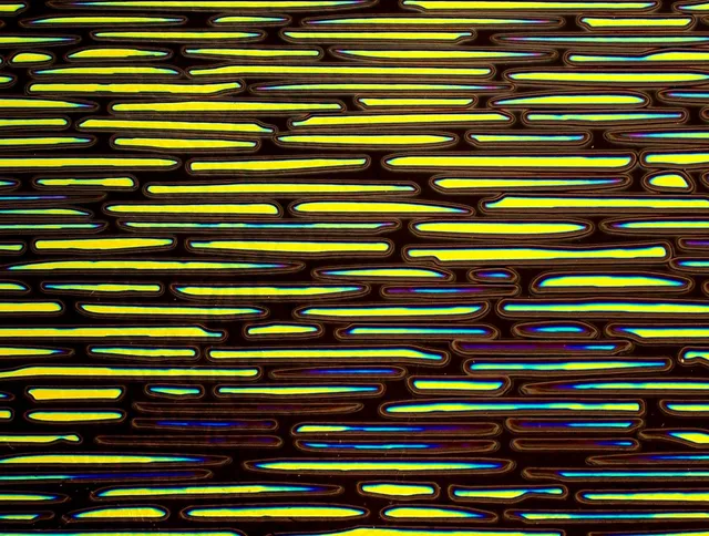 Cbs Dichroic Borderline Dashes Cyan Copper vetro fusione