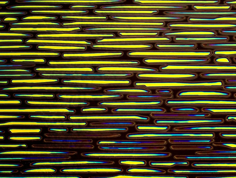 Cbs Dichroic Borderline Dashes Cyan Copper vetro fusione