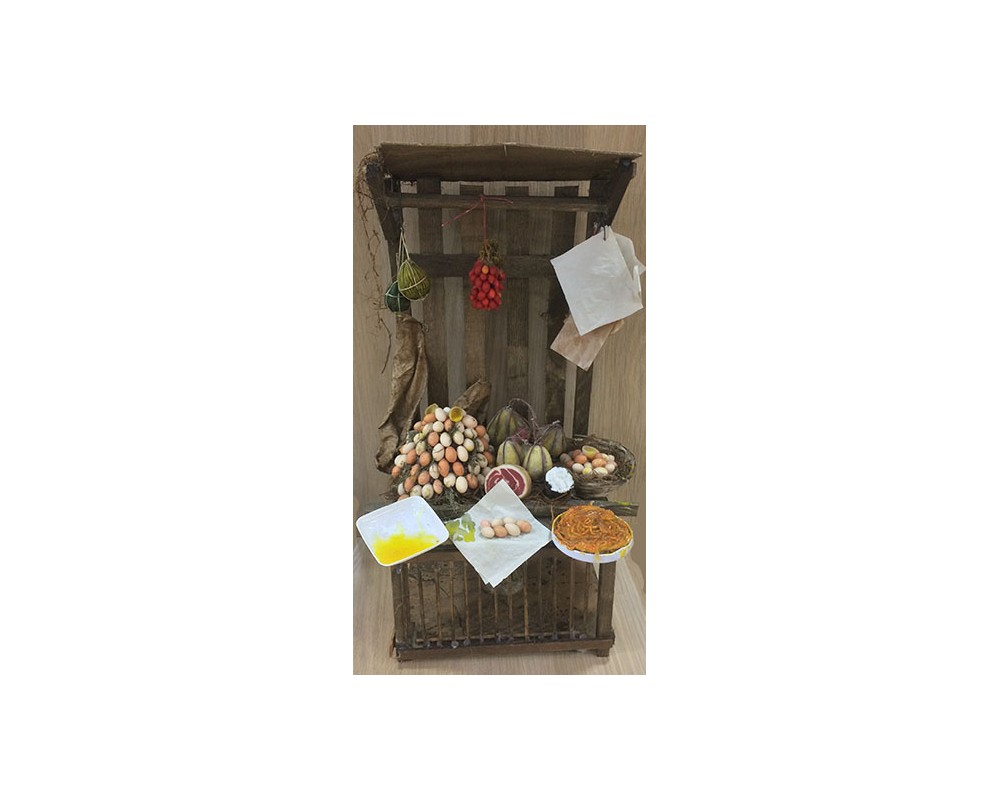 Montanini AC003 banco uova cera presepe 44x25x20 cm