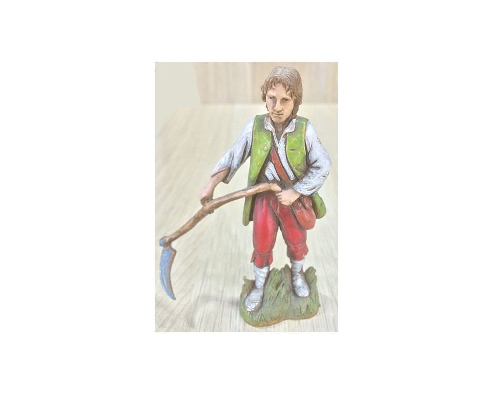 Montanini Pastori Landi 1034 mietitore presepe resina 10 cm
