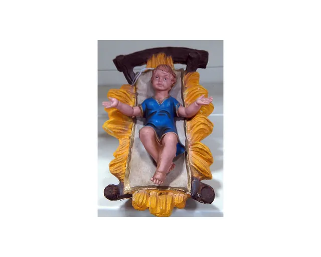 Ditta Montanini G412 Bambino con Culla 30 cm Cartapesta