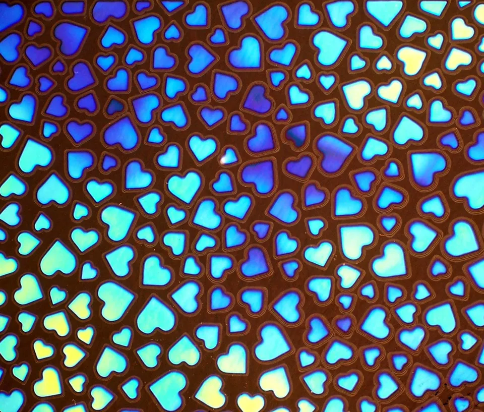 Cbs Borderline Hearts vetro dicroico cyan copper fusion 1/4