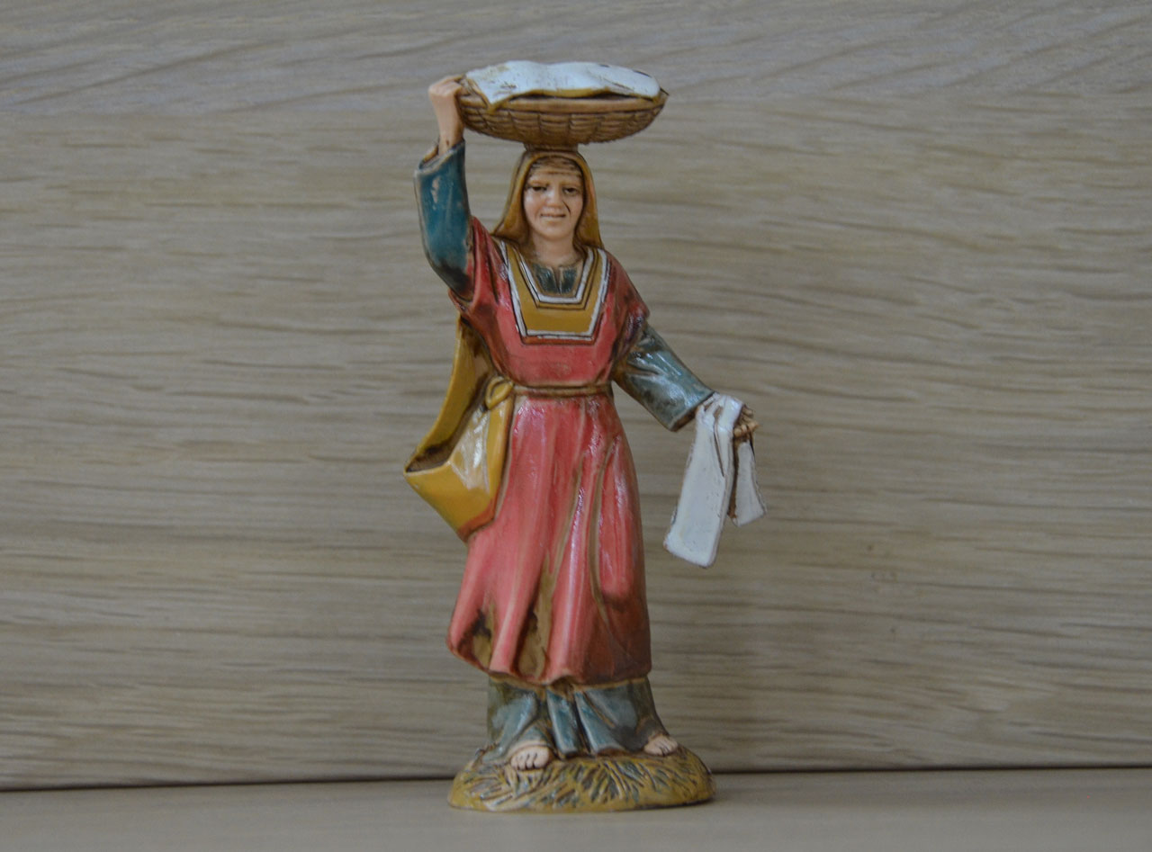Ditta Montanini Pastori Landi CS1011 pastore presepe donna cesto 10 cm