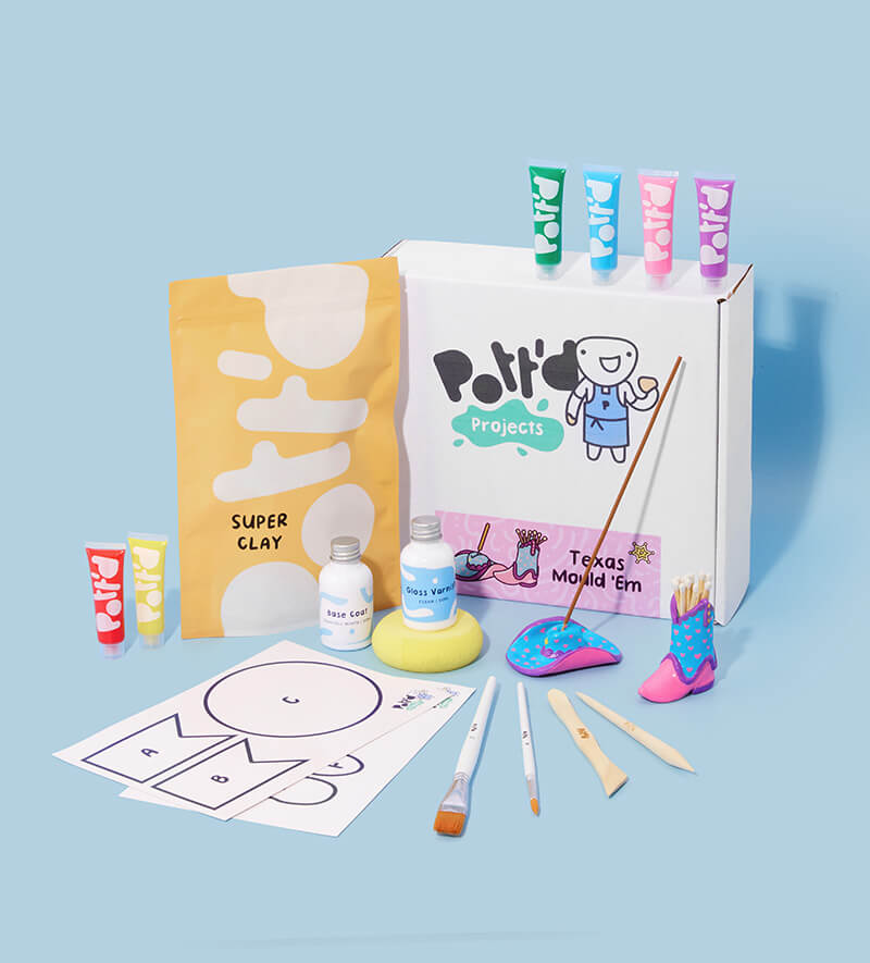 Pott'd Projects Texas Mould 'Em kit argilla stampi fai da te