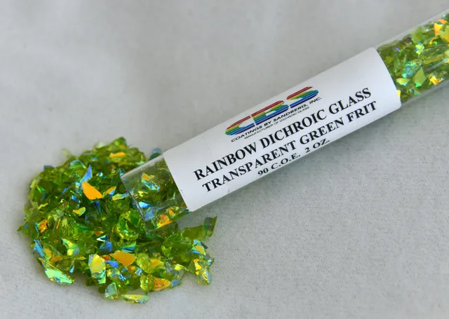 Cbs Dichroic Frit vetro fusione Green Rainbow 2 once