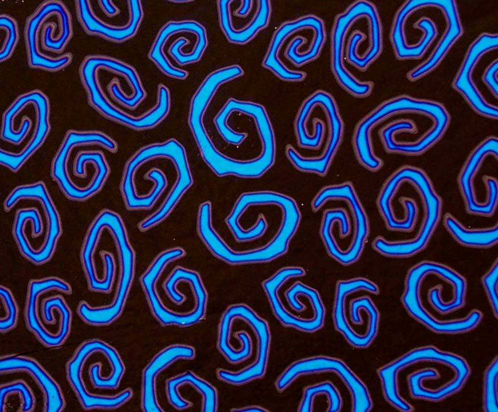 CBS Dichroic Borderline Spirals Yellow Blue vetro fusione giallo blu