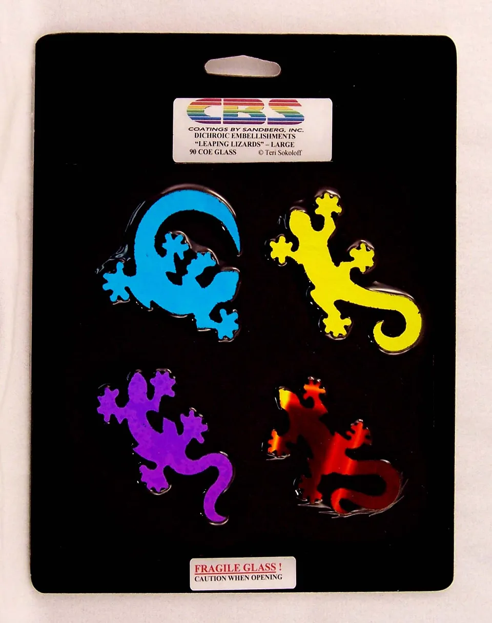 Cbs Leaping Lizards Large vetro fusione 4 lucertole colori