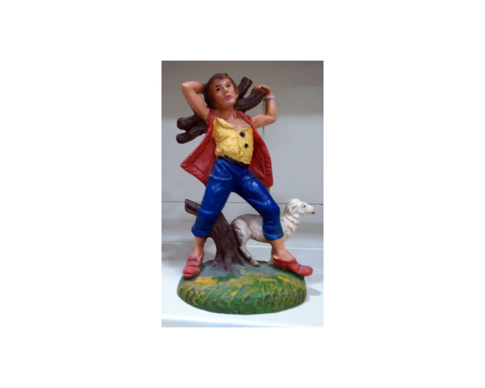 Montanini G349 pastore con legna 20 cm presepe