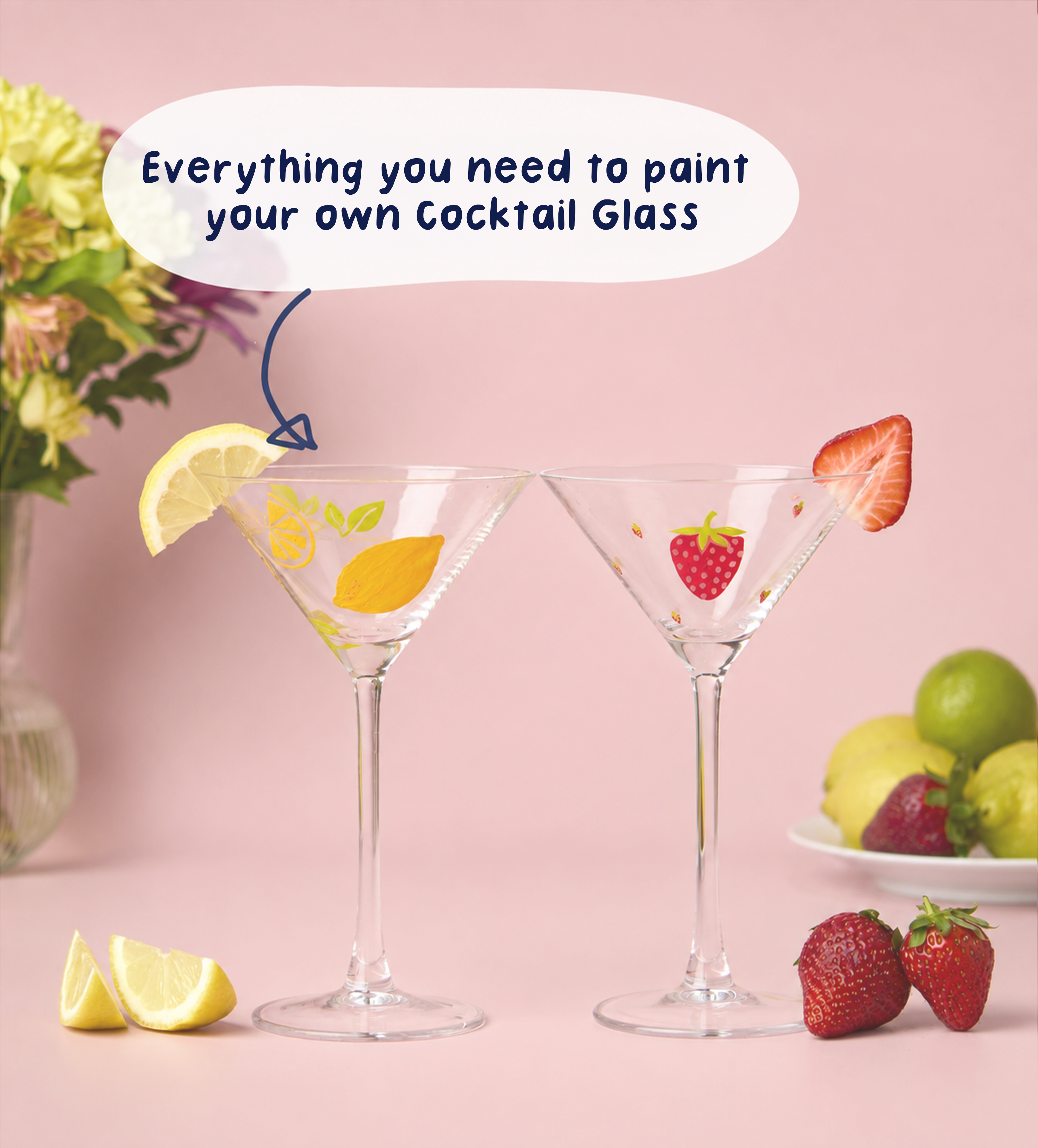 Pott'd Painting Kits kit bicchieri cocktail vetro 2 pezzi