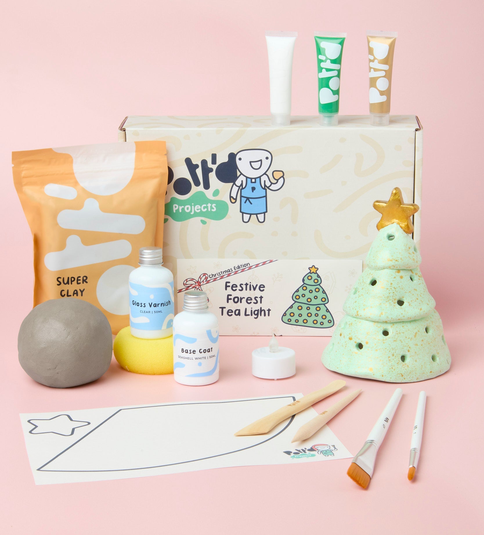 Pott'd Projects Festive Forest portacandela tealight fai da te