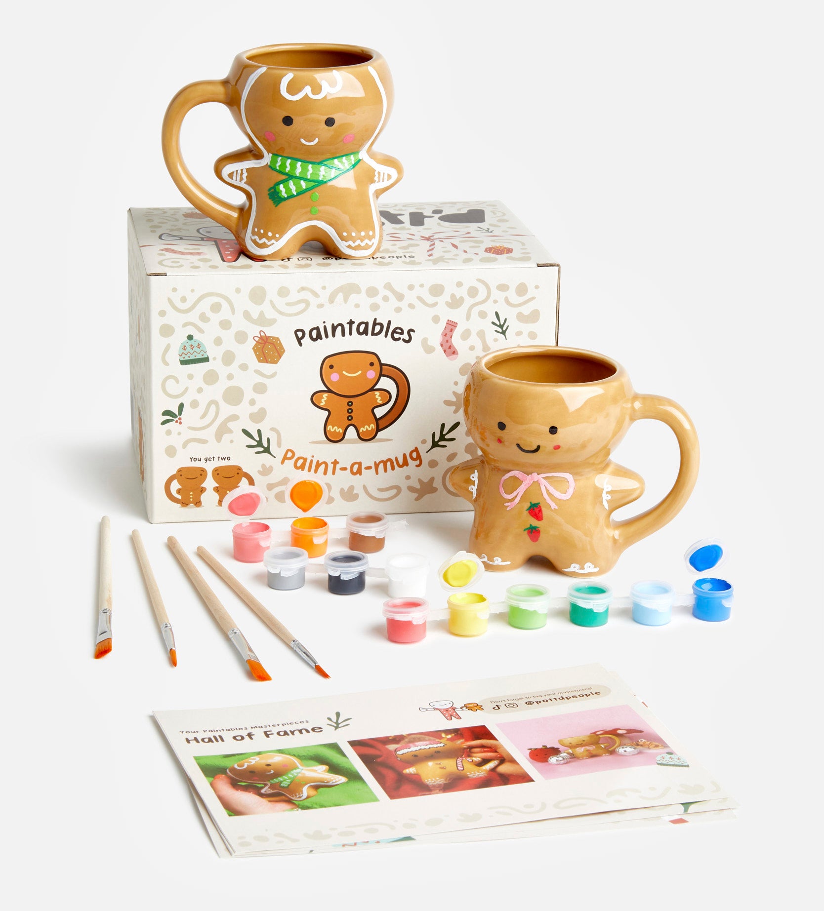 Pott'd Painting Kits Tazza Pan di Zenzero da Dipingere x2 Natalizia
