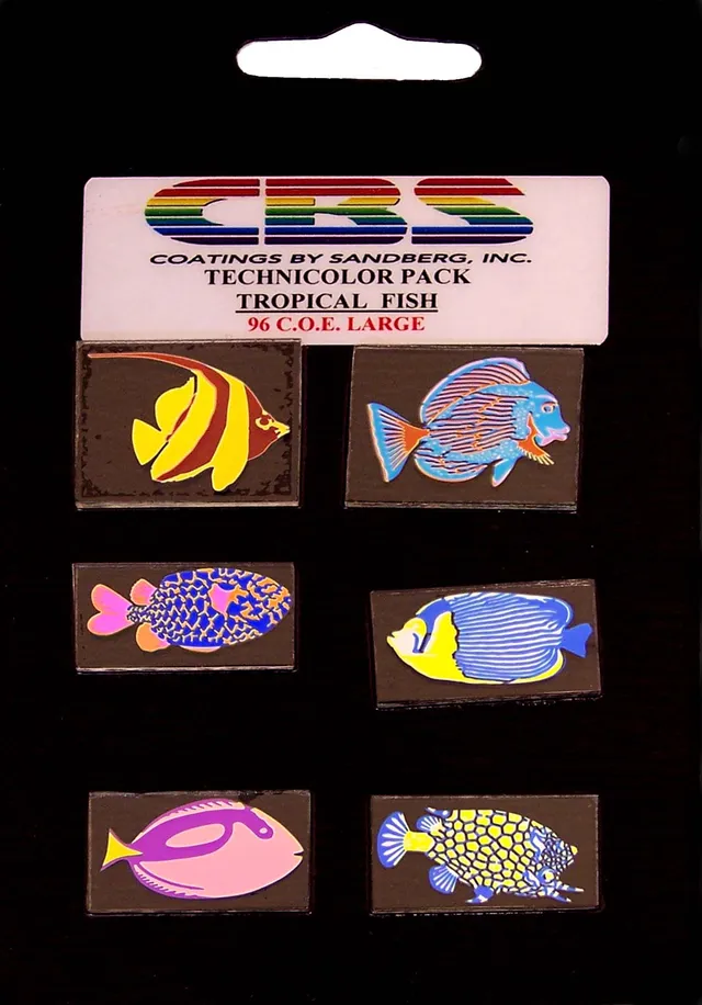 CBS Dichroic Technicolor Fish decorazione vetro dicroico large 6 pezzi