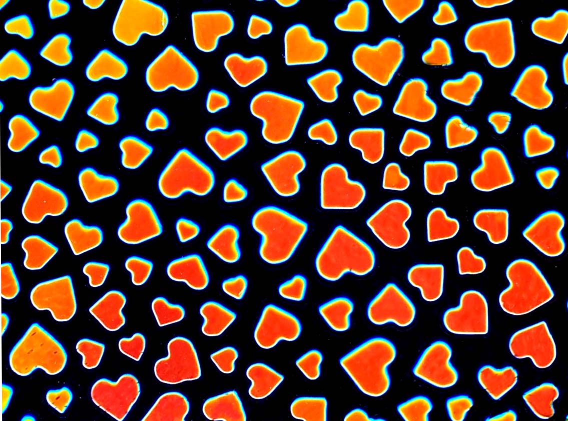 Cbs Borderline Hearts vetro dicroico cyan rosso aurora