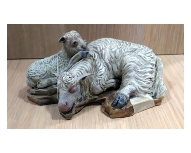 Ditta Montanini Animali AT7 Pecora con agnello terracotta
