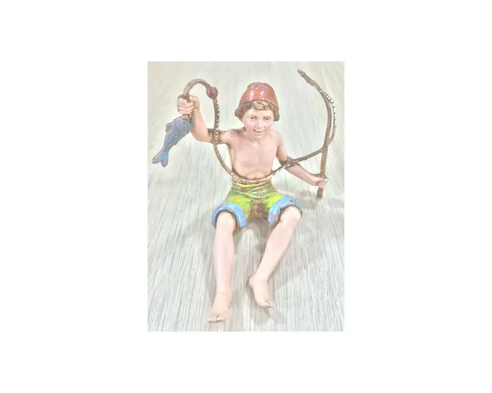 Pastori Landi 1074 Pescatore Seduto Statuina Presepe 10 cm