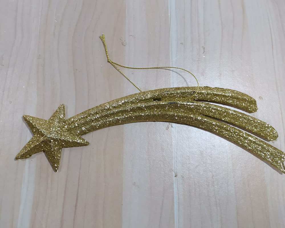 Ditta Montanini Stellari e aureole Stella glitter oro 23cm