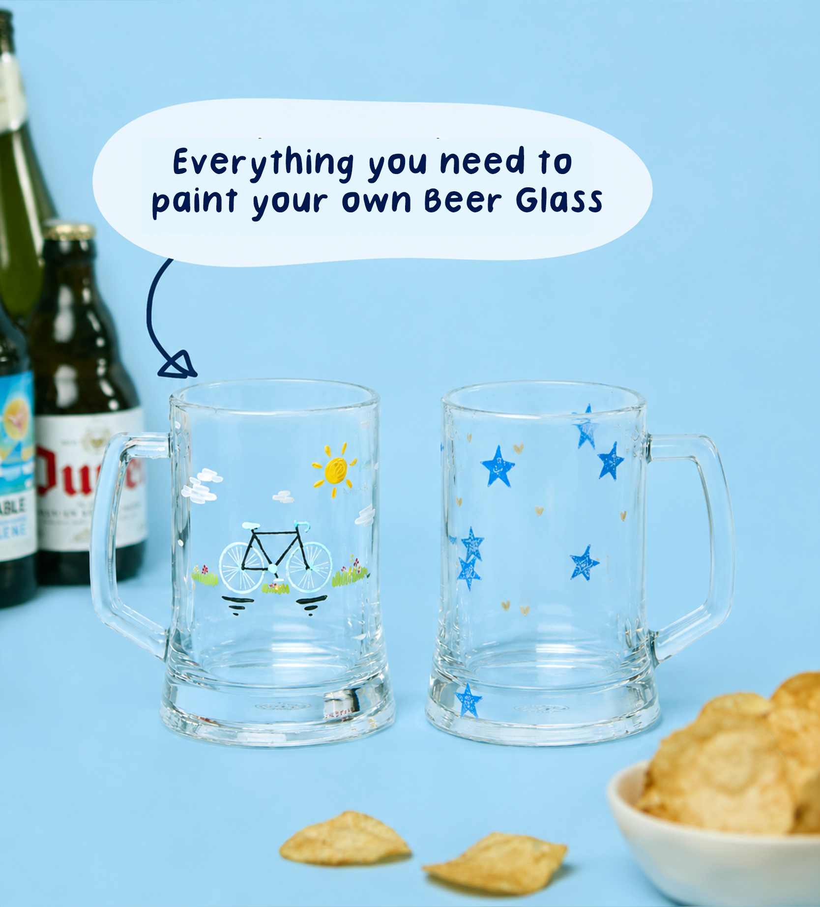 Pott'd Painting Kits Paint-a-Beer Glass x2 kit 2 bicchieri vetro