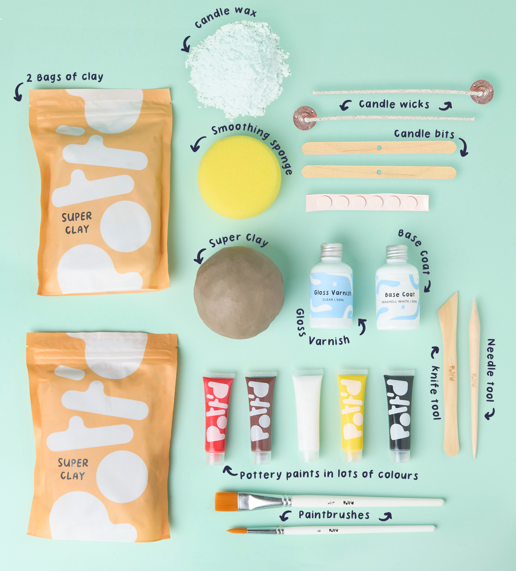Pott'd Projects Good Tweetings Joy kit ceramica fai da te casa