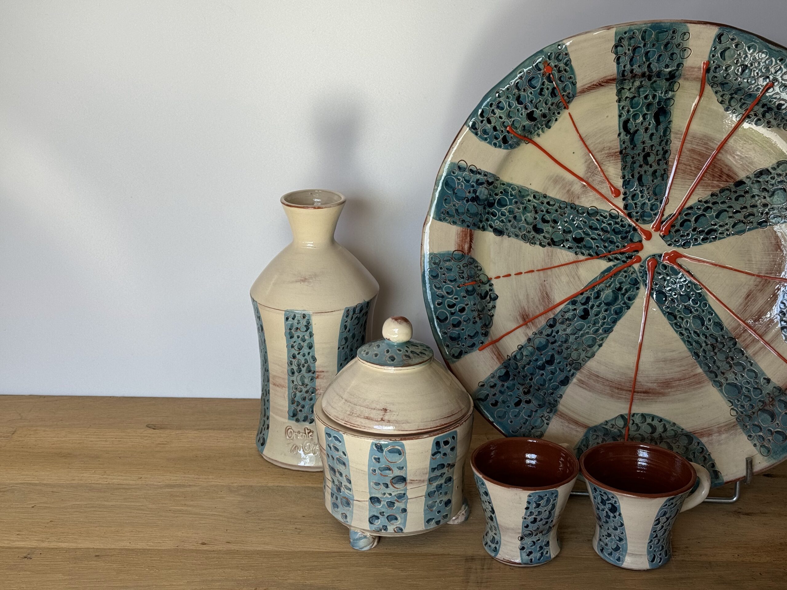 OrientéObjets Figuerolles piatto 38 cm piccole bolle