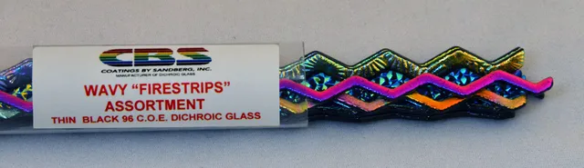 Cbs Dichroic Wavy Firestrips vetro nero tubo 12 pezzi