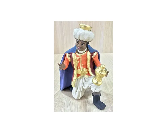 Ditta Montanini Pastori in terracotta T1209 Re nero 12cm