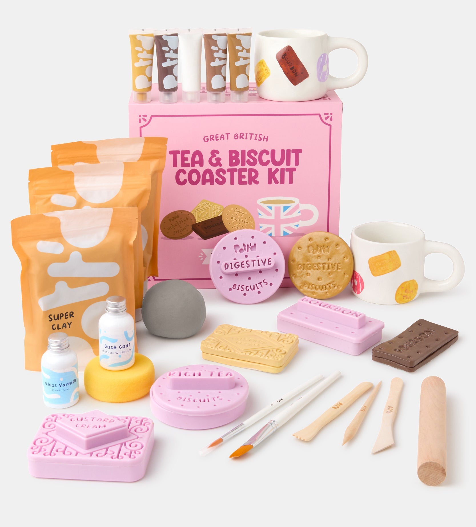 Pott'd Bundles Kit Ceramica Sottobicchieri Biscotto e Tazze