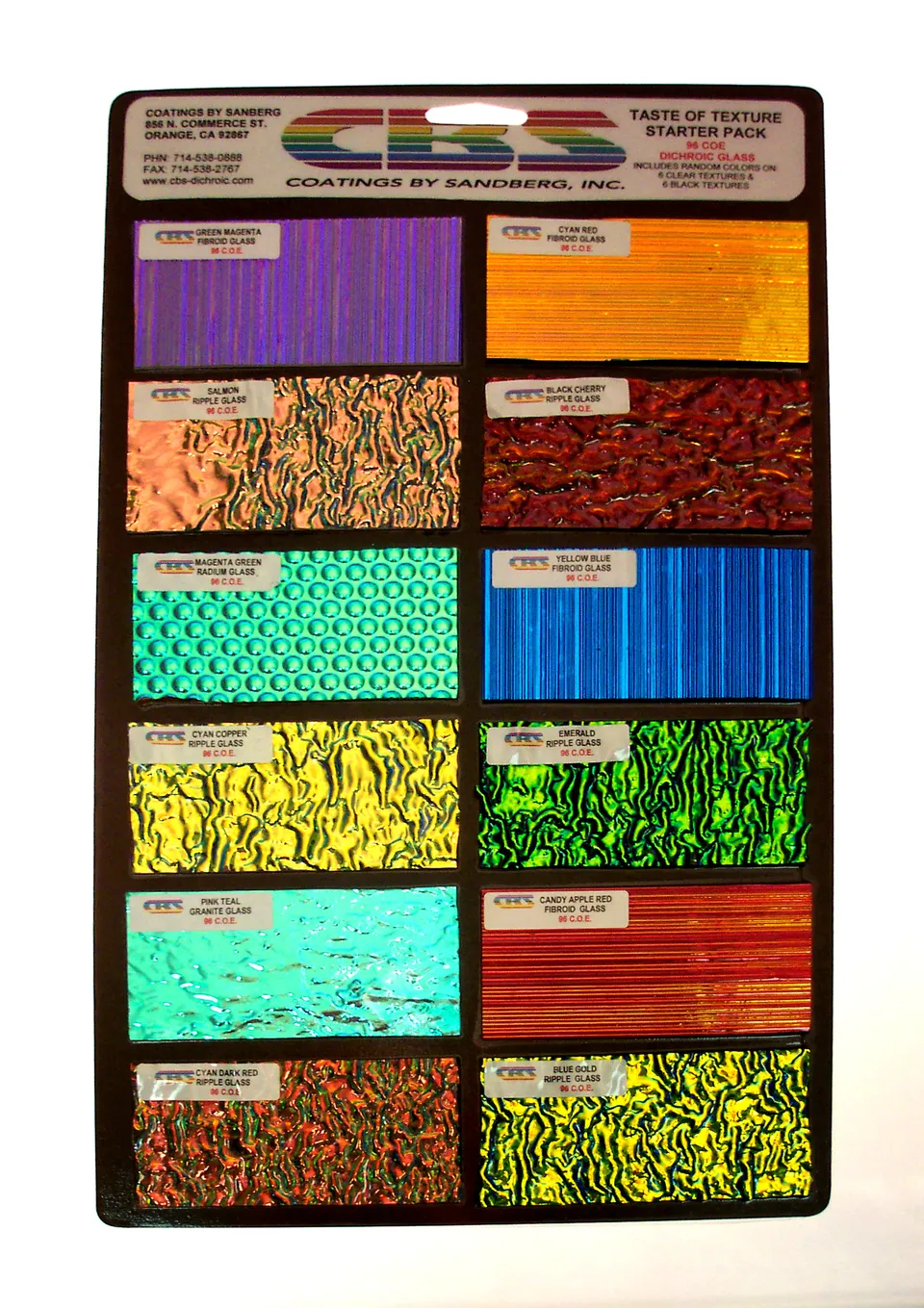 CBS Taste of Texture Starter Pack vetro dicroico 12 quadrati 2x4