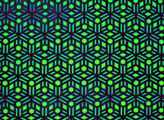 Cbs Borderline Geometric Emerald vetro dicroico quarto foglio