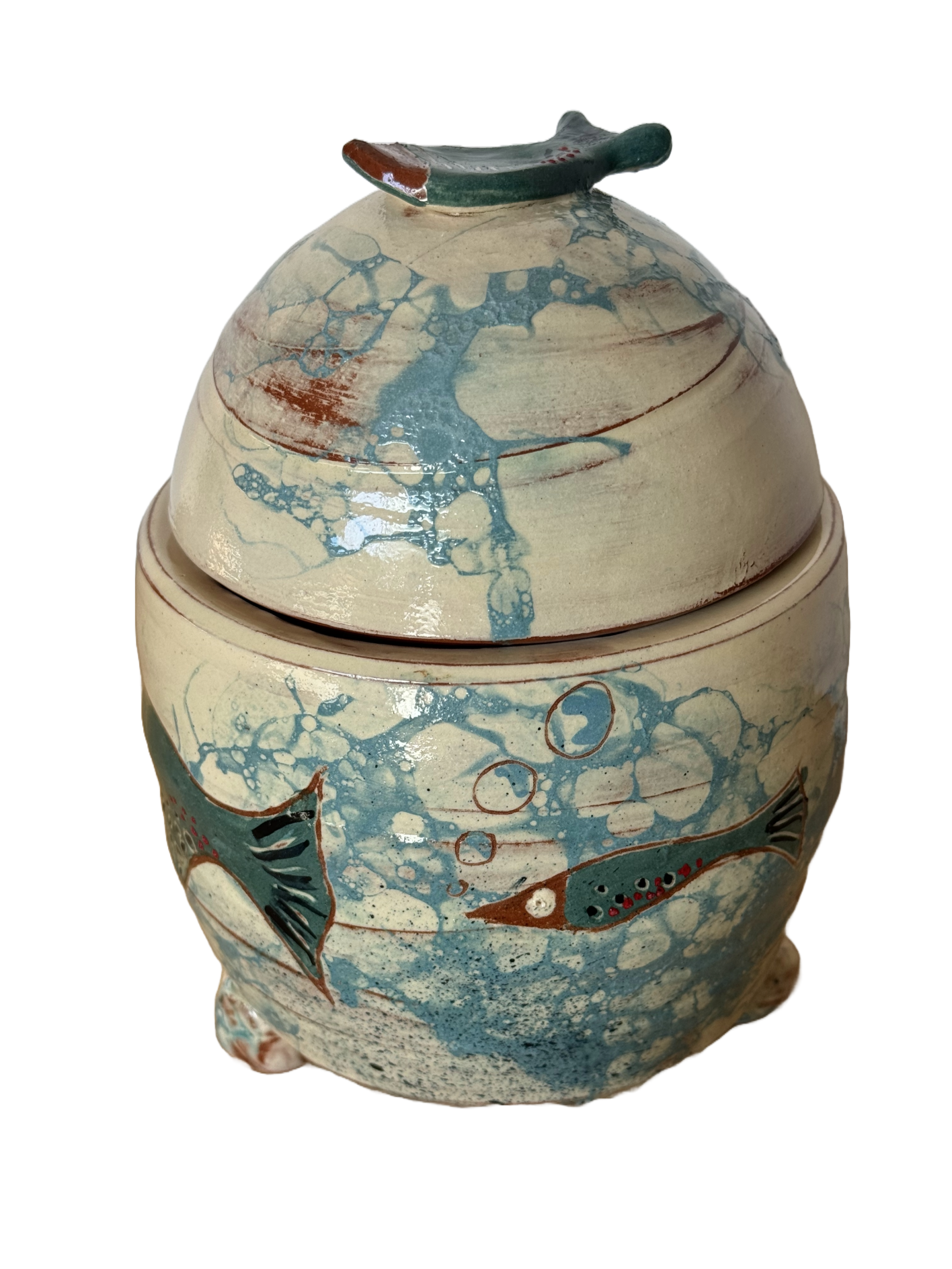 OrientéObjets Figuerolles scatola poissons ceramica