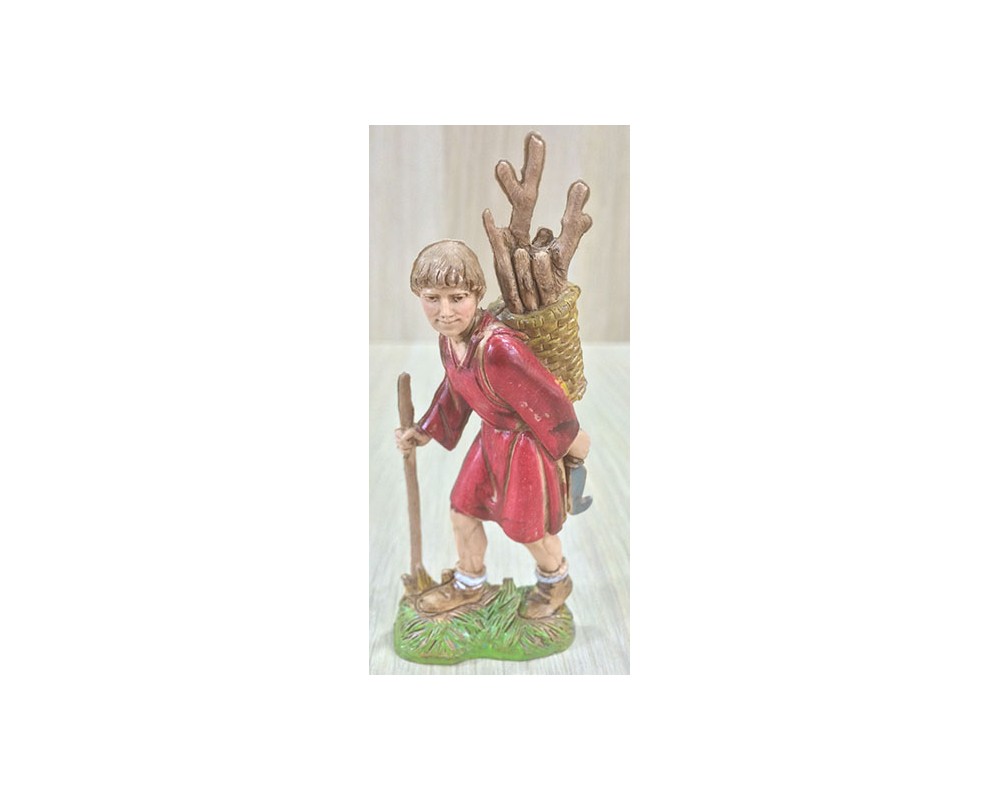 Landi 1043 pastore presepe resina 10 cm legna spalle