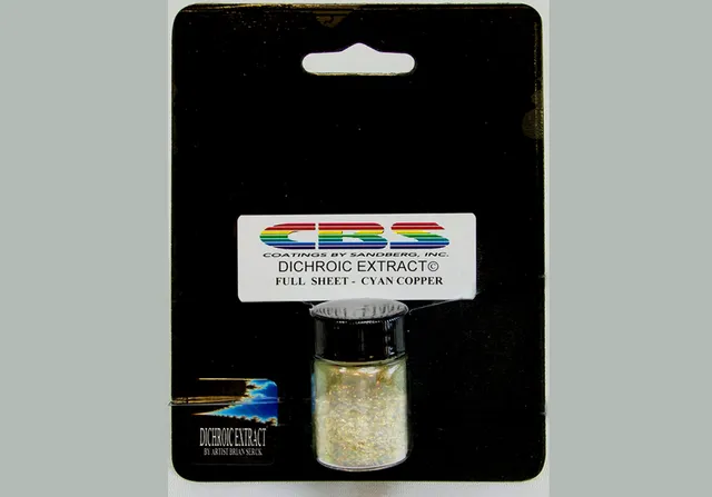 CBS Cyan Copper Dichroic Extract polvere vetro 1 foglio soffiatura