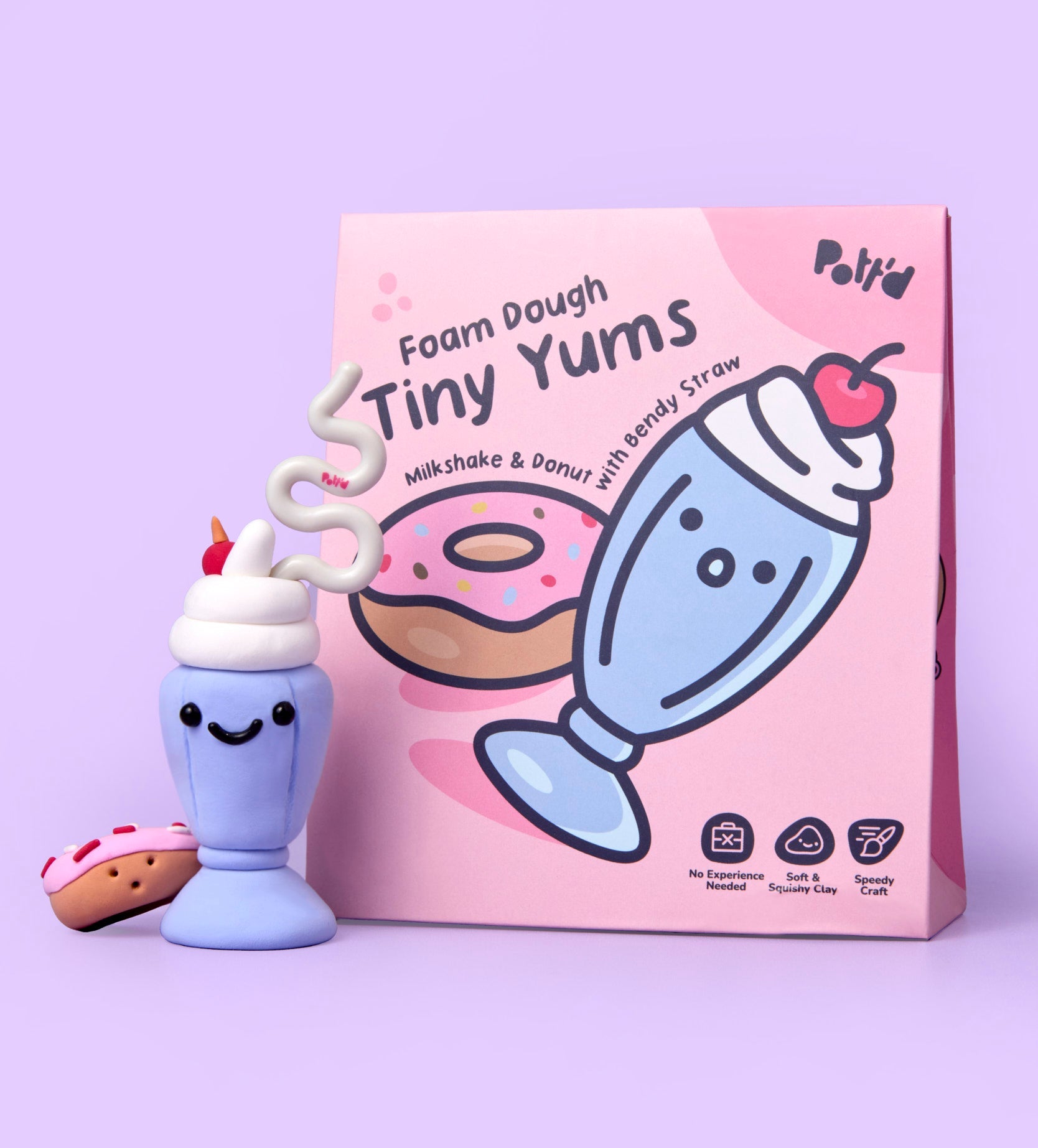 Pott'd Projects Piccoli Snack Milkshake e Ciambella kit argilla